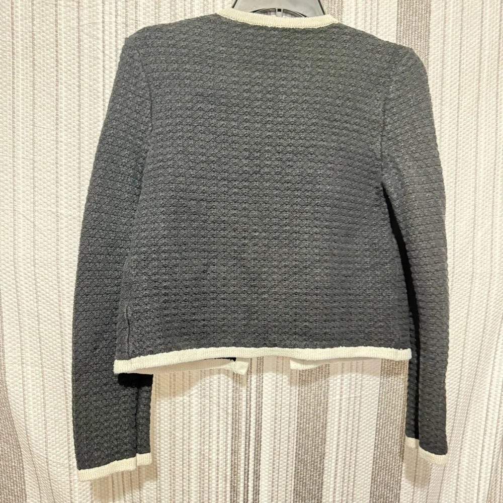 Abercrombie & Fitch Black and Cream Textured Blazer - Picture 4 of 4